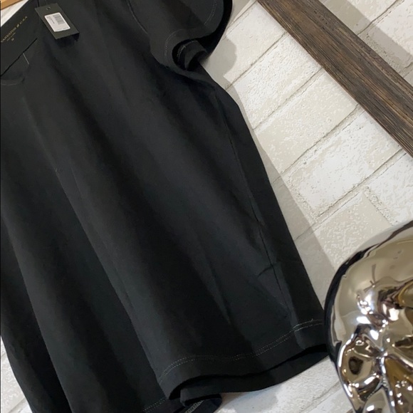 John Varvatos Short Sleeve V Neck T-Shirt Black - Picture 12 of 12